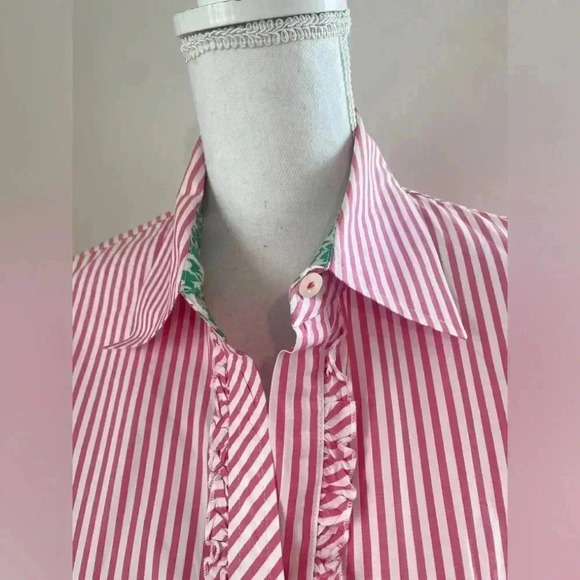Lilly Pulitzer striped button down shirt Size 12 - Picture 5 of 12